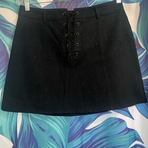 Forever 21 Black Lace-Up Mini Skirt